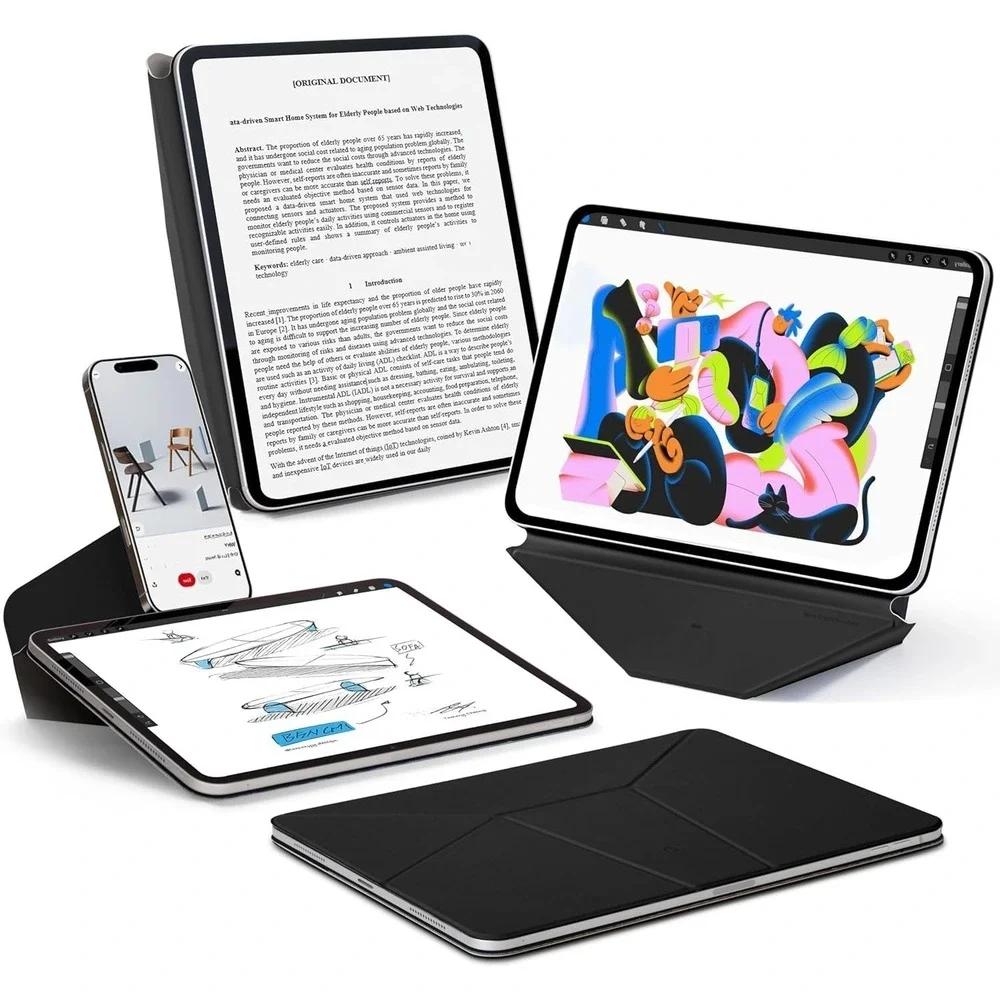 MOFT iPad‎ Pro 11in Case M5 M4 Magnetic Folio with 20+ Angles Jet Black